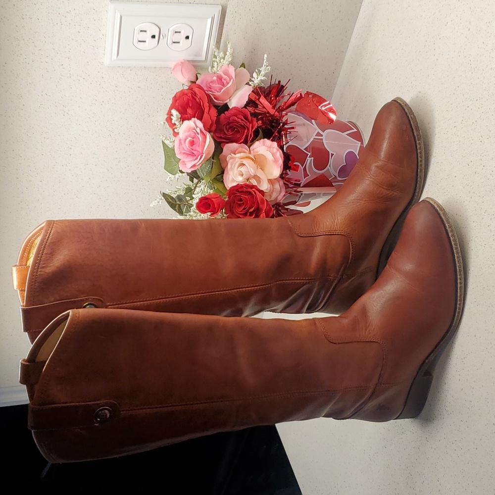 Wms FRYE extended calf leather riding boots (sz 7B)